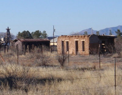 Some old adobe structures in Hachita.